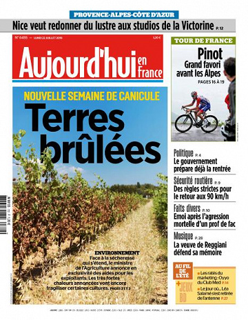 Aujourd’hui en France du Lundi 22 Juillet 2019