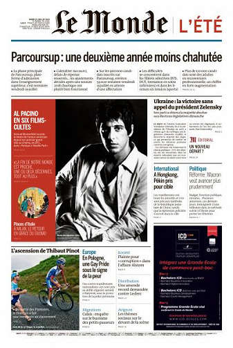 Le Monde du Mardi 23 Juillet 2019