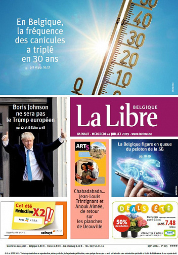 La Libre Belgique - Mercredi 24 Juillet 2019