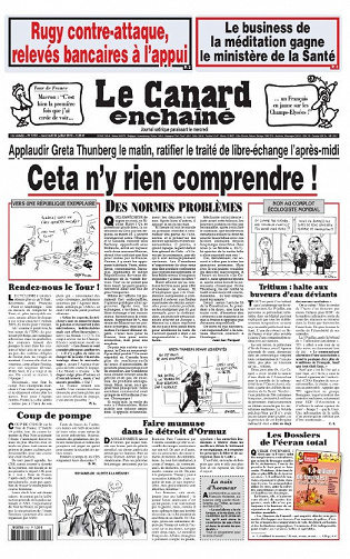 Le Canard enchaîné - Mercredi 24 Juillet 2019