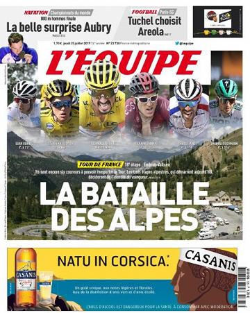 L’equipe du Jeudi 25 Juillet 2019