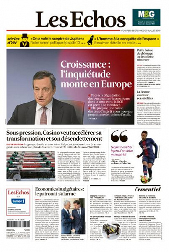 Les Echos du Vendredi 26 et Samedi 27 Juillet 2019
