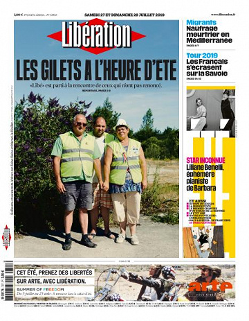 Libération du Samedi 27 et Dimanche 28 Juillet 2019