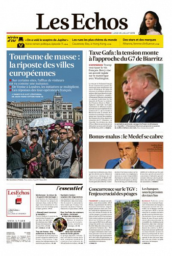 Les Echos du Lundi 29 Juillet 2019