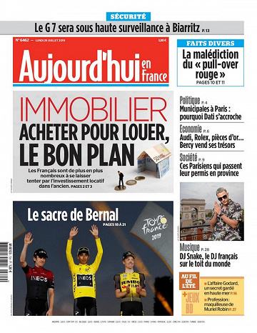 Aujourd’hui en France - Lundi 29 Juillet 2019