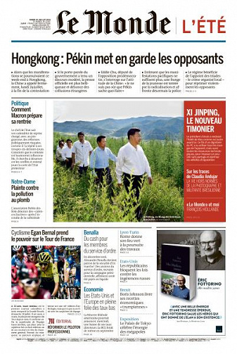 Le Monde du Mardi 30 Juillet 2019