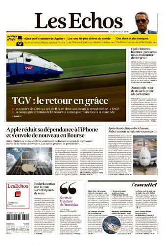 Les Echos du Jeudi 1er Août 2019