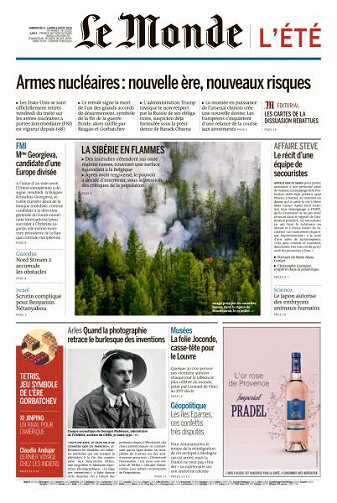 Le Monde du Dimanche 4 et Lundi 5 Juillet 2019