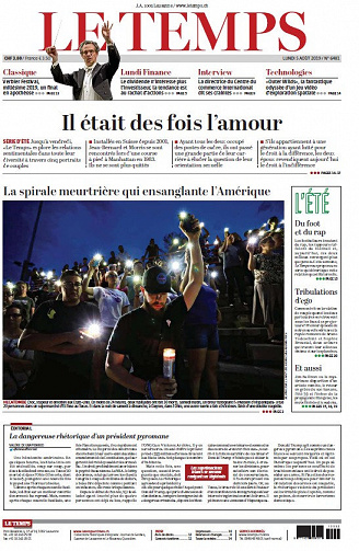 Le Temps - Lundi 5 Août 2019