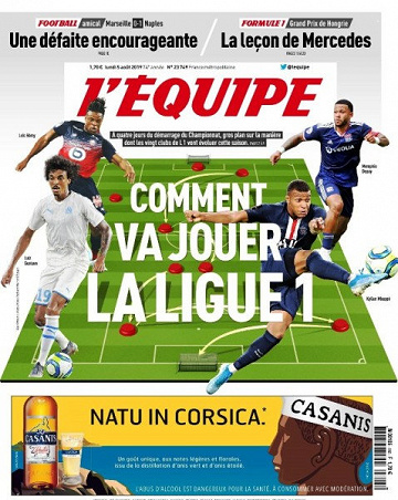 L’equipe du Lundi 5 Août 2019