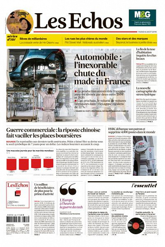 Les Echos du Mardi 6 Août 2019