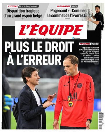 L’equipe du Mardi 6 Août 2019