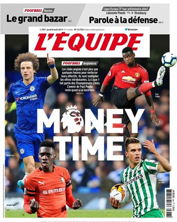 L’equipe du Jeudi 8 Août 2019