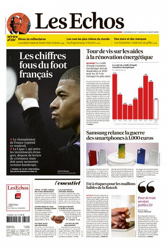 Les Echos du Samedi 10 et Dimanche 11 Août 2019