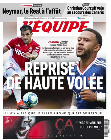 L’equipe du Vendredi 9 Août 2019