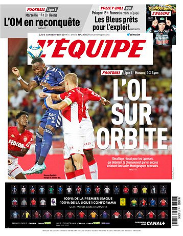 L’equipe du Samedi 10 Août 2019