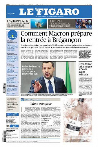 Le Figaro du Samedi 10 et Dimanche 11 Août 2019