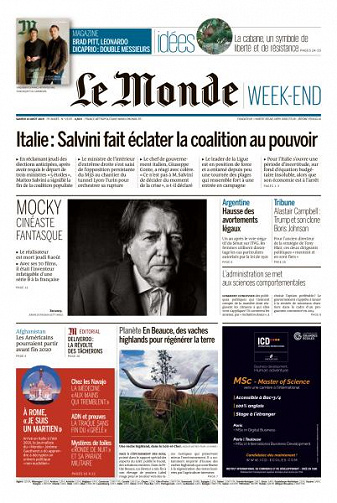 Le Monde du Samedi 10 Août 2019
