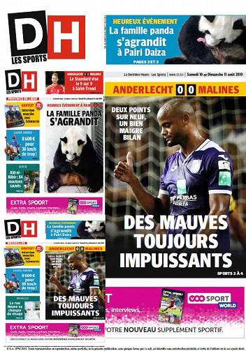 La Dernière Heure (3 éditions) - Samedi 10 et Dimanche 11 Août 2019
