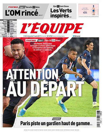 L’equipe du Dimanche 11 Août 2019