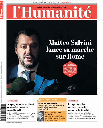 L’Humanite du Lundi 12 Août 2019