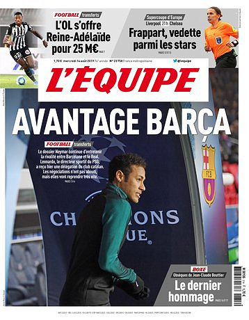 L’equipe du Mercredi 14 Août 2019