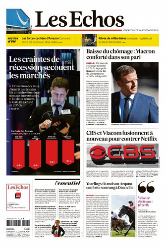 Les Echos du Vendredi 16 et Samedi 17 Août 2019