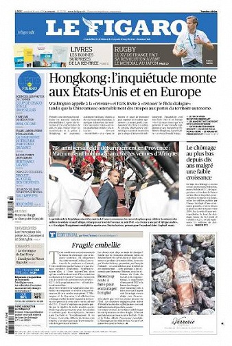 Le Figaro du Vendredi 16 Août 2019