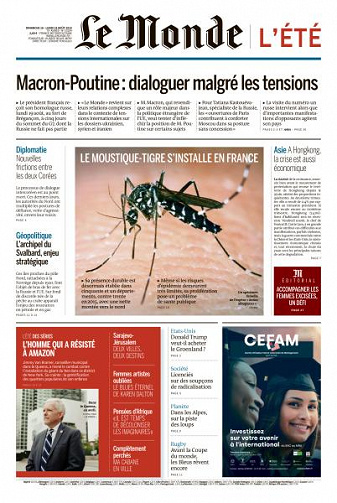 Le Monde du Dimanche 18 et Lundi 19 Août 2019