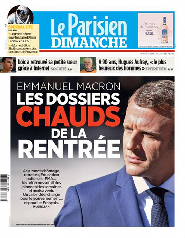 Le Parisien du Dimanche 18 Août 2019