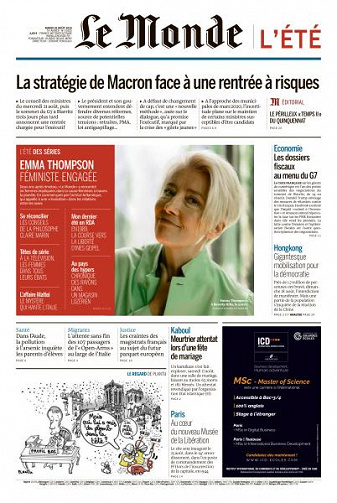 Le Monde du Mardi 20 Août 2019