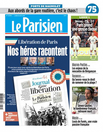 Le Parisien du Lundi 19 Août 2019