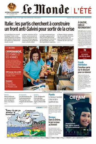 Le Monde du Jeudi 22 Août 2019