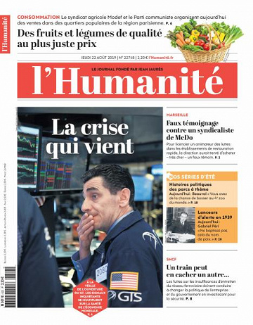 L’Humanite du Jeudi 22 Août 2019