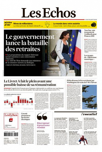 Les Echos du Jeudi 22 Août 2019