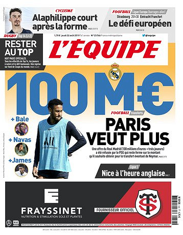 L’equipe du Jeudi 22 Août 2019