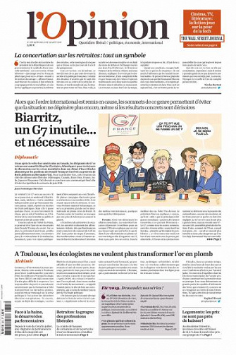 L’Opinion du Vendredi 23 et Samedi 24 Août 2019