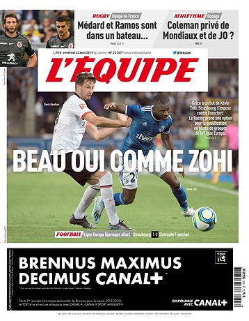 L’equipe du Vendredi 23 Août 2019