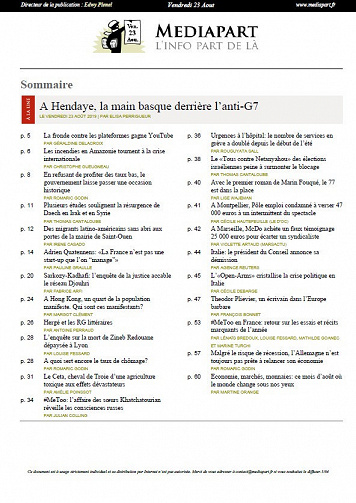 Mediapart - Vendredi 23 Août 2019