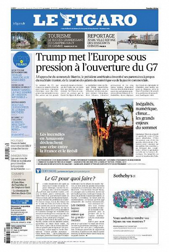 Le Figaro du Samedi 24 et Dimanche 25 Août 2019