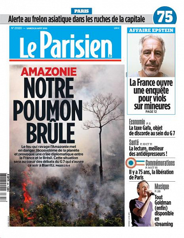 Le Parisien du Samedi 24 Août 2019