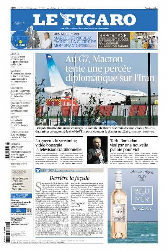 Le Figaro du Lundi 26 Août 2019