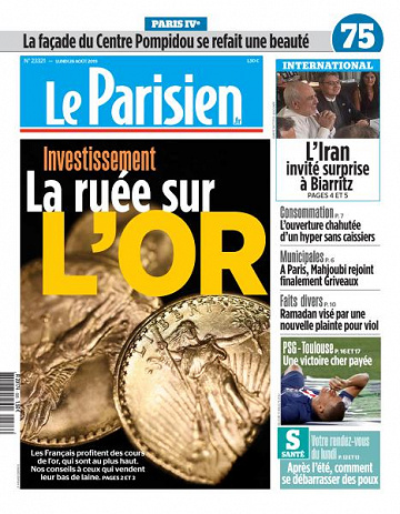 Le Parisien du Lundi 26 Août 2019