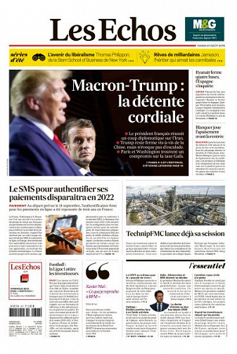 Les Echos du Mardi 27 Août 2019