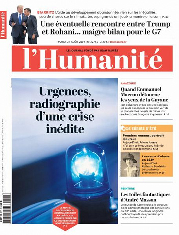 L’Humanite du Mardi 27 Août 2019