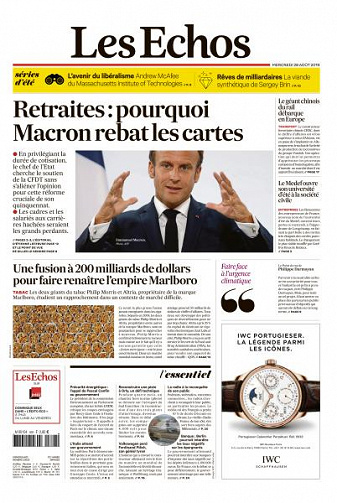 Les Echos du Mercredi 28 Août 2019