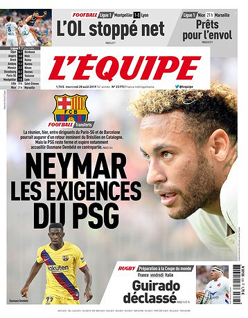 L’equipe du Mercredi 28 Août 2019