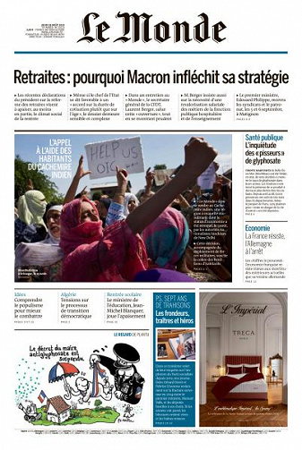 Le Monde du Jeudi 29 Août 2019