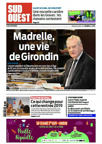 Sud Ouest Sud-Gironde - Mercredi 28 Août 2019
