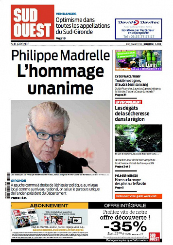 Sud Ouest Sud-Gironde - Jeudi 29 Août 2019